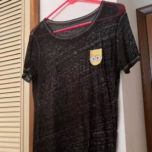 Black see- through minion “unique” t-shirt